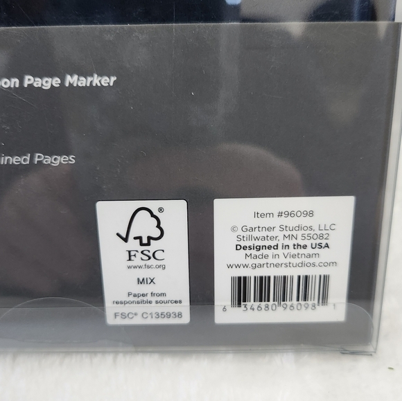 Gartner Studios Navy Blue Silver Gray Vegan Leather Journal 2 Piece Gift Set NWT - Picture 7 of 10